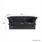 82.66 Polster-Zweisitzer-Sofas Ecksofa Couch