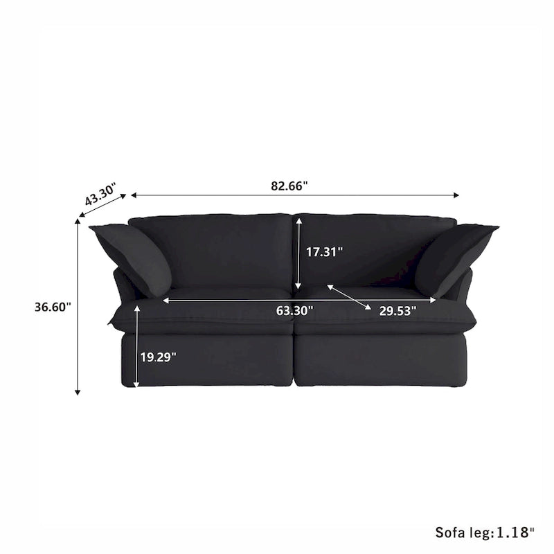 82.66 Polster-Zweisitzer-Sofas Ecksofa Couch