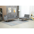 Gepolstertes Tufting-Schlafsofa in L-Form mit Ottoman aus Polyester