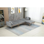 Gepolstertes Tufting-Schlafsofa in L-Form mit Ottoman aus Polyester