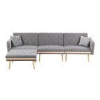Gepolstertes Tufting-Schlafsofa in L-Form mit Ottoman aus Polyester