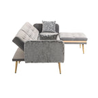 Gepolstertes Tufting-Schlafsofa in L-Form mit Ottoman aus Polyester