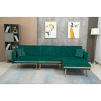 Gepolstertes Tufting-Schlafsofa in L-Form mit Ottoman aus Polyester