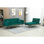 Gepolstertes Tufting-Schlafsofa in L-Form mit Ottoman aus Polyester