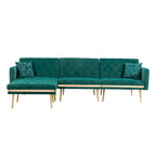 Gepolstertes Tufting-Schlafsofa in L-Form mit Ottoman aus Polyester