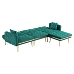 Gepolstertes Tufting-Schlafsofa in L-Form mit Ottoman aus Polyester