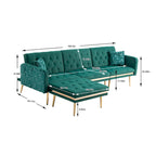 Gepolstertes Tufting-Schlafsofa in L-Form mit Ottoman aus Polyester