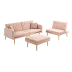 Gepolstertes Tufting-Schlafsofa in L-Form mit Ottoman aus Polyester