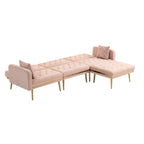 Gepolstertes Tufting-Schlafsofa in L-Form mit Ottoman aus Polyester