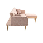 Gepolstertes Tufting-Schlafsofa in L-Form mit Ottoman aus Polyester