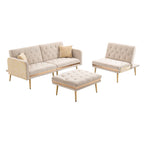 Gepolstertes Tufting-Schlafsofa in L-Form mit Ottoman aus Polyester