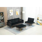 Gepolstertes Tufting-Schlafsofa in L-Form mit Ottoman aus Polyester