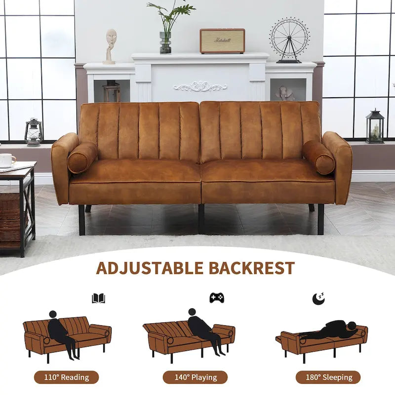 Schlafsofa Samt Schlafsofa Schlafsofa wandelbares Futonsofa mit USB, Schlafsofa für Wohnheim, Apartment, Bonusraum - 2-Personen