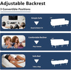 Schlafsofa Samt Schlafsofa Schlafsofa wandelbares Futonsofa mit USB, Schlafsofa für Wohnheim, Apartment, Bonusraum - 2-Personen