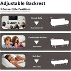 Schlafsofa Samt Schlafsofa Schlafsofa wandelbares Futonsofa mit USB, Schlafsofa für Wohnheim, Apartment, Bonusraum - 2-Personen
