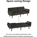 Schlafsofa Samt Schlafsofa Schlafsofa wandelbares Futonsofa mit USB, Schlafsofa für Wohnheim, Apartment, Bonusraum - 2-Personen