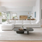 L-förmige Sofas für das Wohnzimmer, modernes modulares Schlafsofa mit abnehmbaren Kissenbezügen