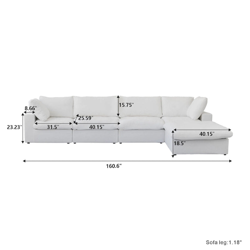 L-förmige Sofas für das Wohnzimmer, modernes modulares Schlafsofa mit abnehmbaren Kissenbezügen