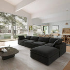 L-förmige Sofas für das Wohnzimmer, modernes modulares Schlafsofa mit abnehmbaren Kissenbezügen