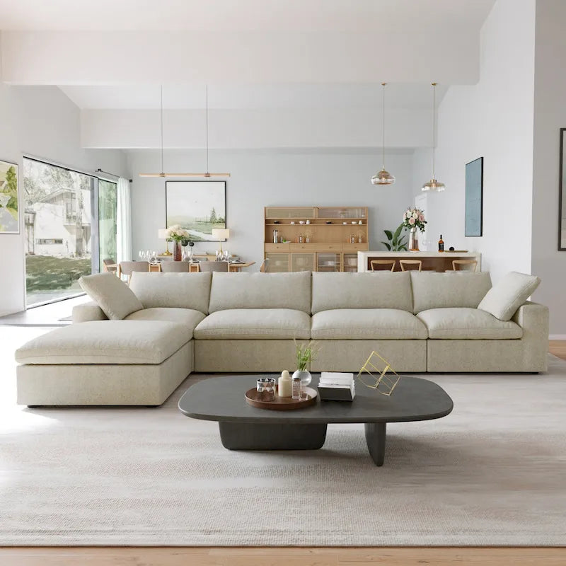 L-förmige Sofas für das Wohnzimmer, modernes modulares Schlafsofa mit abnehmbaren Kissenbezügen