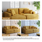 Navaeh Corduroy Modulares Sektionssofa Große Couch mit Schlaffunktion und Récamiere