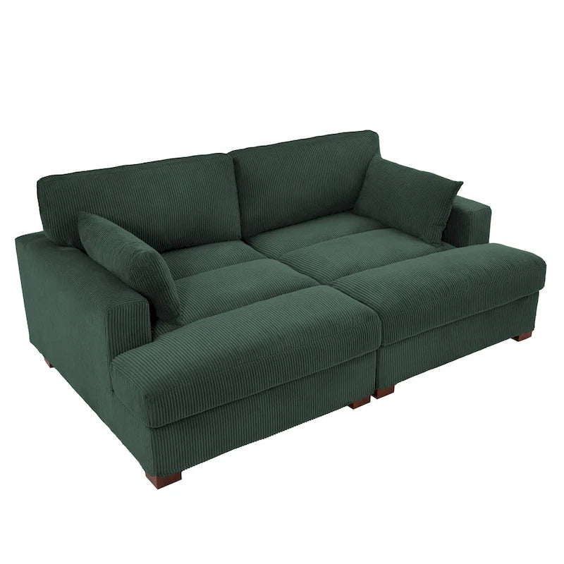 Navaeh Corduroy Modulares Sektionssofa Große Couch mit Schlaffunktion und Récamiere