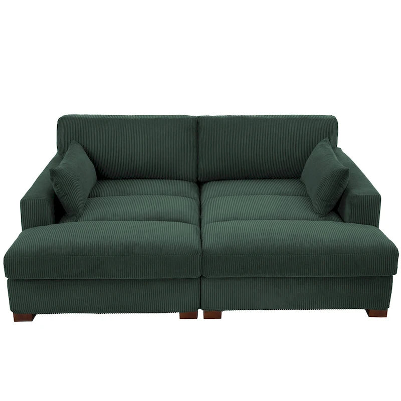 Navaeh Corduroy Modulares Sektionssofa Große Couch mit Schlaffunktion und Récamiere