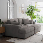 Navaeh Corduroy Modulares Sektionssofa Große Couch mit Schlaffunktion und Récamiere