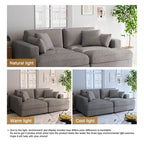 Navaeh Corduroy Modulares Sektionssofa Große Couch mit Schlaffunktion und Récamiere