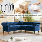 Chesterfield Ecksofa mit tiefer Knopfheftung, gerollten Armlehnen und L-Form