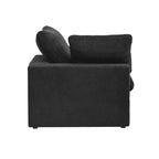 Großes modulares Sektionssofa, Daunenfüllung, U-förmig, 4-Sitzer mit 2 Hockern