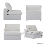 U-förmiges Sektionalsofa aus Leinen mit Polsterung, mehreren Kissen, modulares Sofa