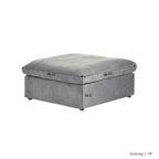 U-förmiges Sektionalsofa aus Leinen mit Polsterung, mehreren Kissen, modulares Sofa
