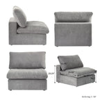 U-förmiges Sektionalsofa aus Leinen mit Polsterung, mehreren Kissen, modulares Sofa