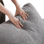 U-förmiges Sektionalsofa aus Leinen mit Polsterung, mehreren Kissen, modulares Sofa