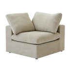 U-förmiges Sektionalsofa aus Leinen mit Polsterung, mehreren Kissen, modulares Sofa