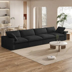 160 Modern Linen Upholstery 4 Piece Sectional Sofa Minimalism Commix Down Filled Modular Couches
