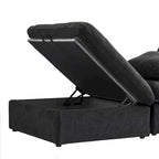 160 Modernes Leinenpolsterung 4-teiliges Ecksofa Minimalismus Commix Daunengefüllte modulare Sofas