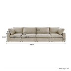 160 Modernes Leinenpolsterung 4-teiliges Ecksofa Minimalismus Commix Daunengefüllte modulare Sofas