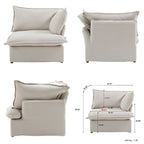 L-förmiges Leinen-Sofa Modernes gepolstertes Ecksofa mit Ottomane