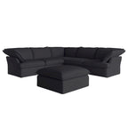 L-förmiges Leinen-Sofa Modernes gepolstertes Ecksofa mit Ottomane