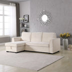 91 cm breites Samt-Ecksofa mit Schlaffunktion, umstellbar, mit Recamiere