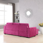 91 cm breites Samt-Ecksofa mit Schlaffunktion, umstellbar, mit Recamiere