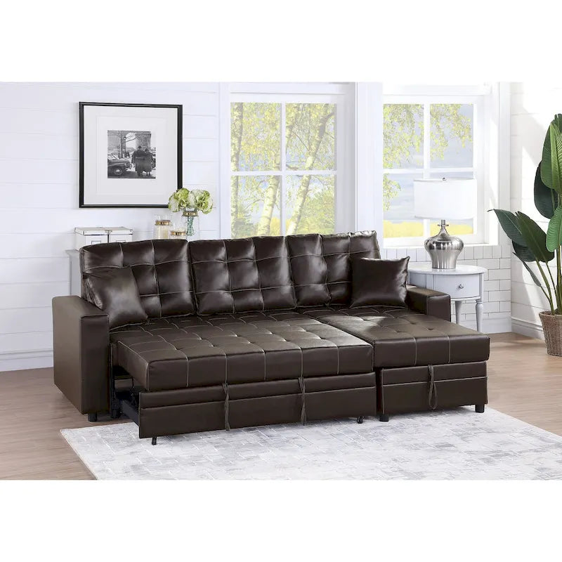 Poundex Umwandelbares Schlafsofa mit Stauraum