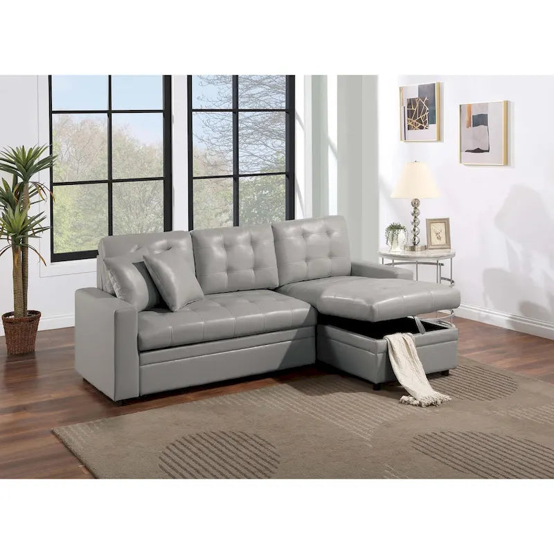 Poundex Umwandelbares Schlafsofa mit Stauraum