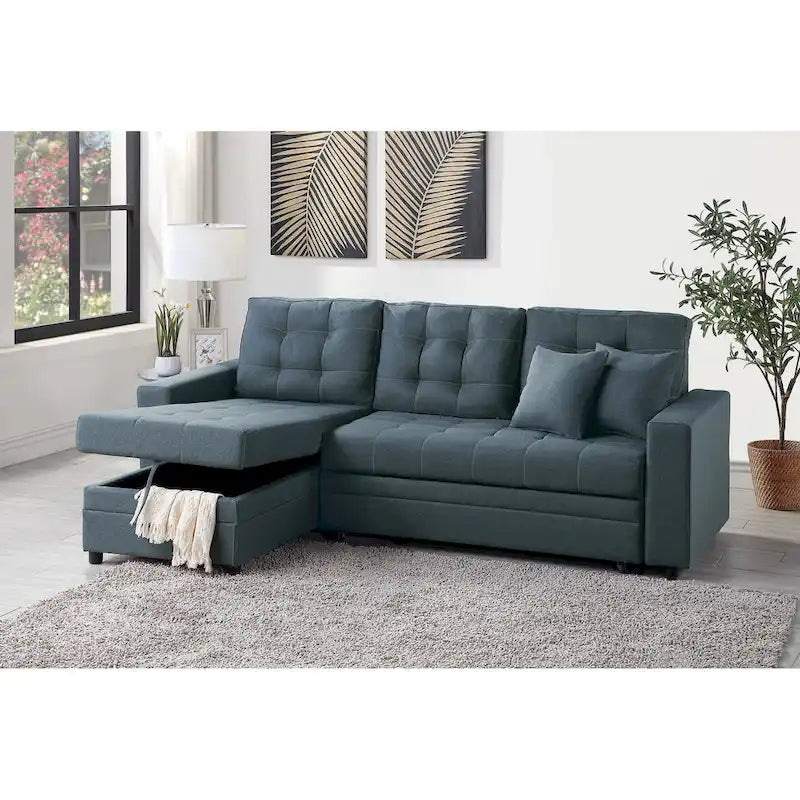 Poundex Umwandelbares Schlafsofa mit Stauraum