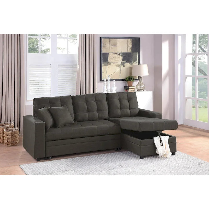 Poundex Umwandelbares Schlafsofa mit Stauraum