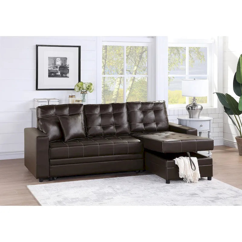 Poundex Umwandelbares Schlafsofa mit Stauraum