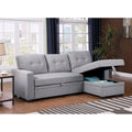 Polster-Ecksofa mit Ausziehfunktion und Recamiere