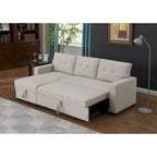Polster-Ecksofa mit Ausziehfunktion und Recamiere